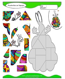 Puzzle Kes Yapıştır Çalışma Sayfaları